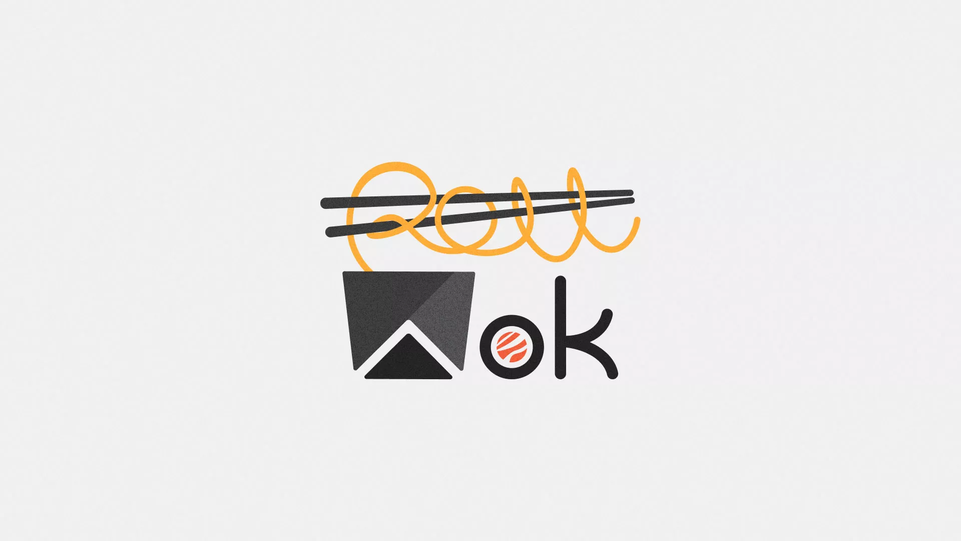 Разработка логотипа суши-бара «Roll Wok Club» в Ожерелье